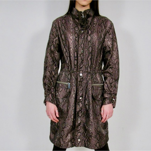 MICHAEL KORS WINDBREAKER JACKET, RAIN COAT, SNAKE PYTHON PRINT, PACKABLE size XL - Picture 13 of 13